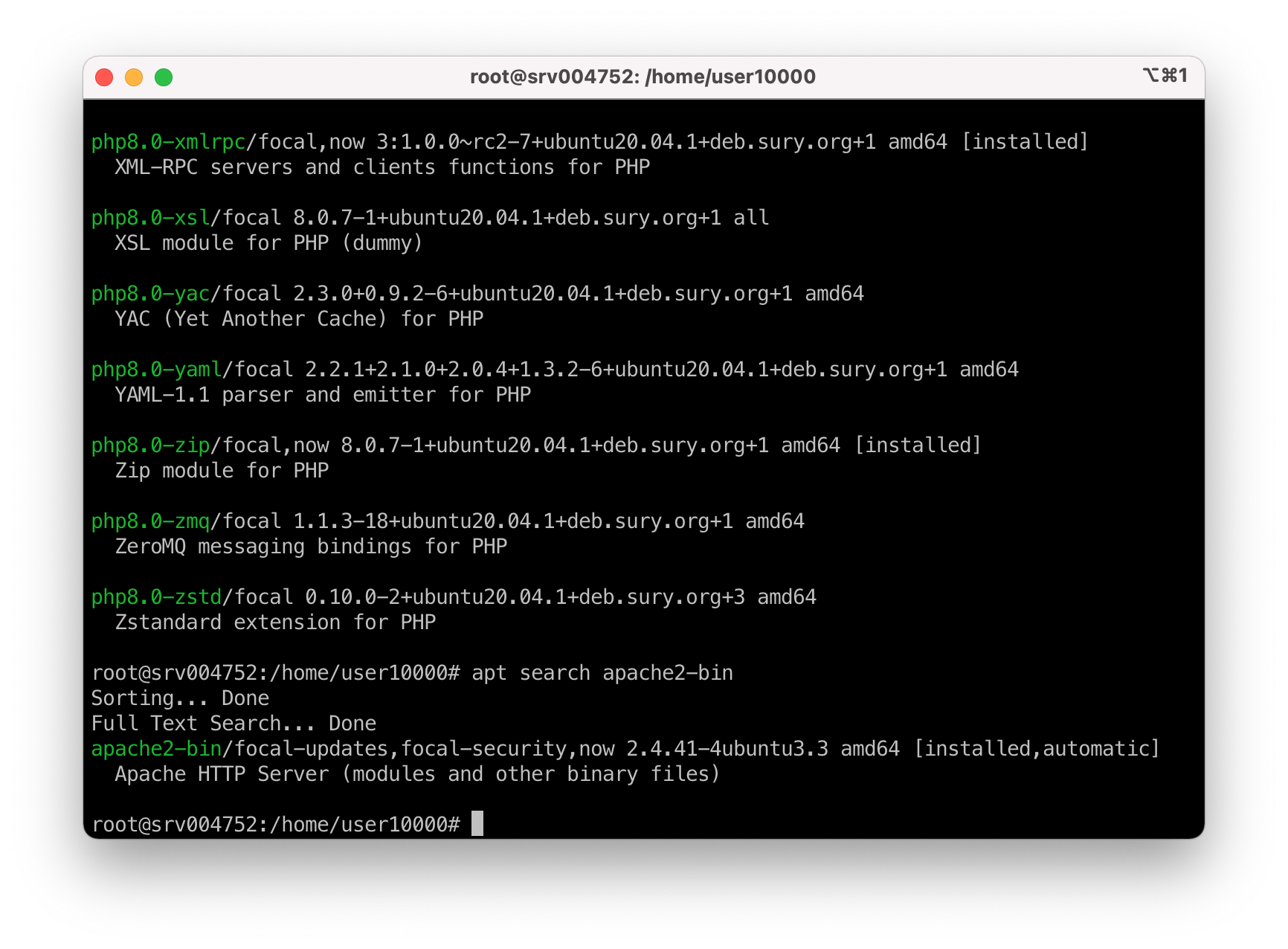 apt pakkesystem på Ubuntu Linux LTS